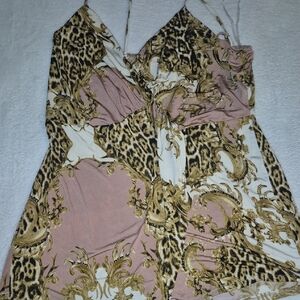 Liliana Leopard and Baroque Print Romper